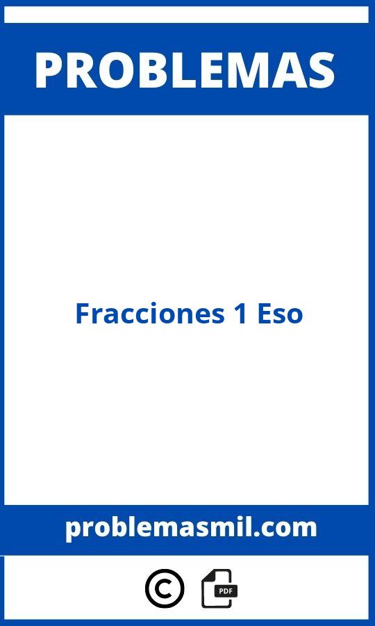 Problemas De Fracciones 1 Eso Pdf