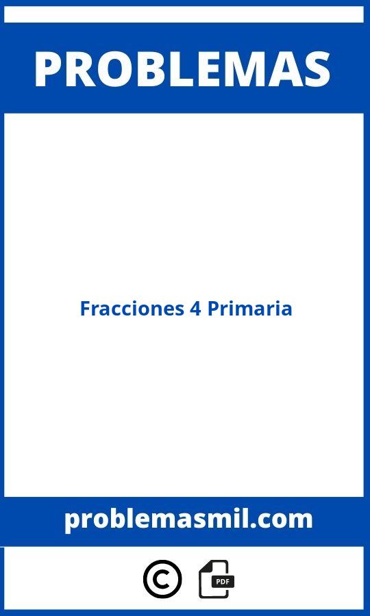 Problemas De Fracciones 4 Primaria Pdf