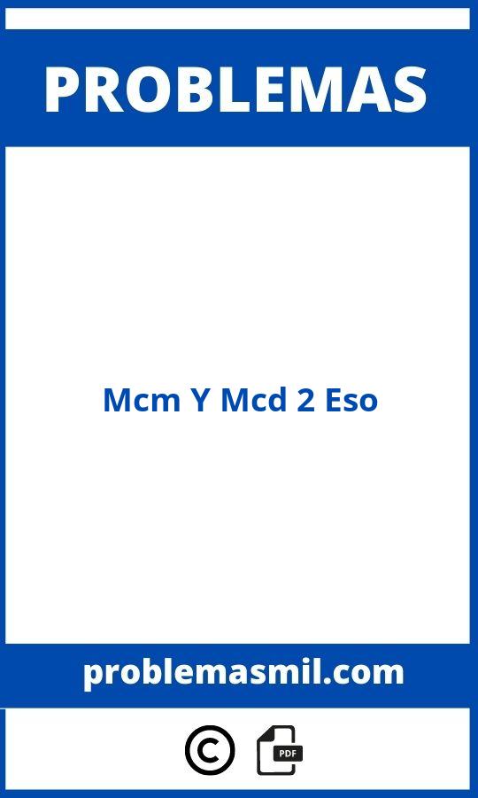 Problemas De Mcm Y Mcd 2 Eso