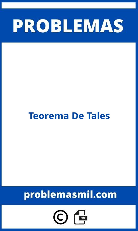 Problemas De Teorema De Tales Resueltos